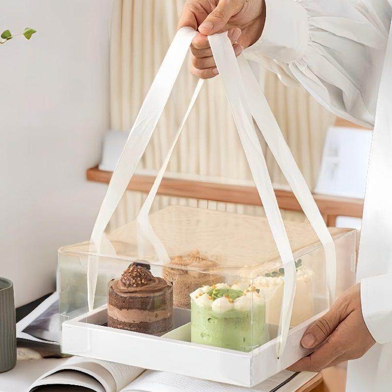 四六宫格慕斯切块蛋糕包装盒烘焙甜品分格组合纸杯小西点野餐盒子