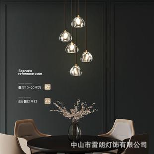 旋转楼梯T15877长吊灯后现代樱桃水晶复式 lof墅挑空大t客间厅别全