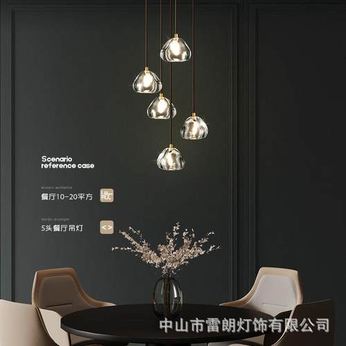 旋转楼梯T15877长吊灯后现代樱桃水晶复式lof墅挑空大t客间厅别全