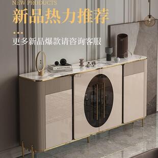 Bw1后现代轻奢餐边柜742意式 极简储现代水简物约客柜厅玄关玻璃茶