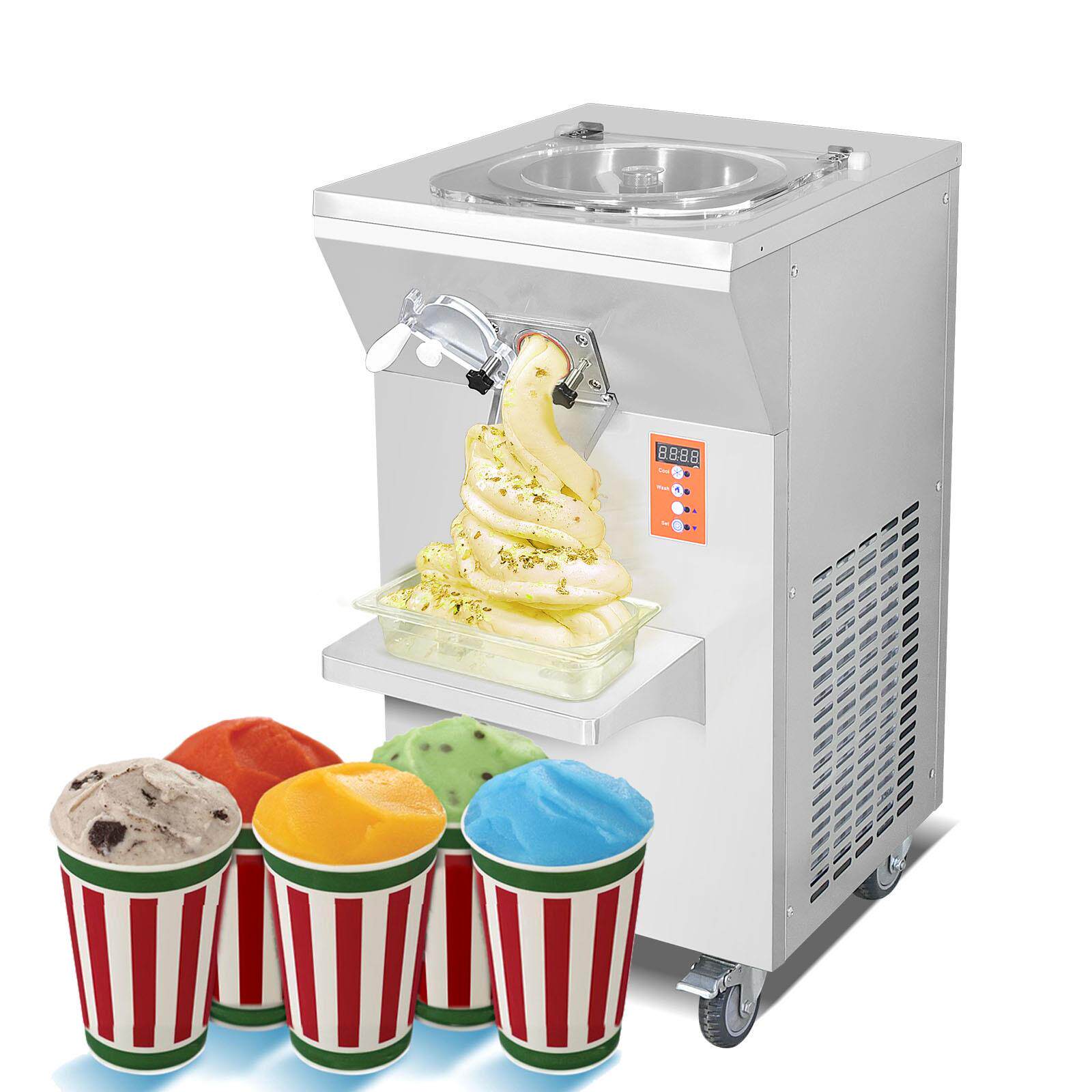 迷你冰激凌机不锈钢立式硬雪糕机冰淇淋立式硬冰机立式冰激凌机