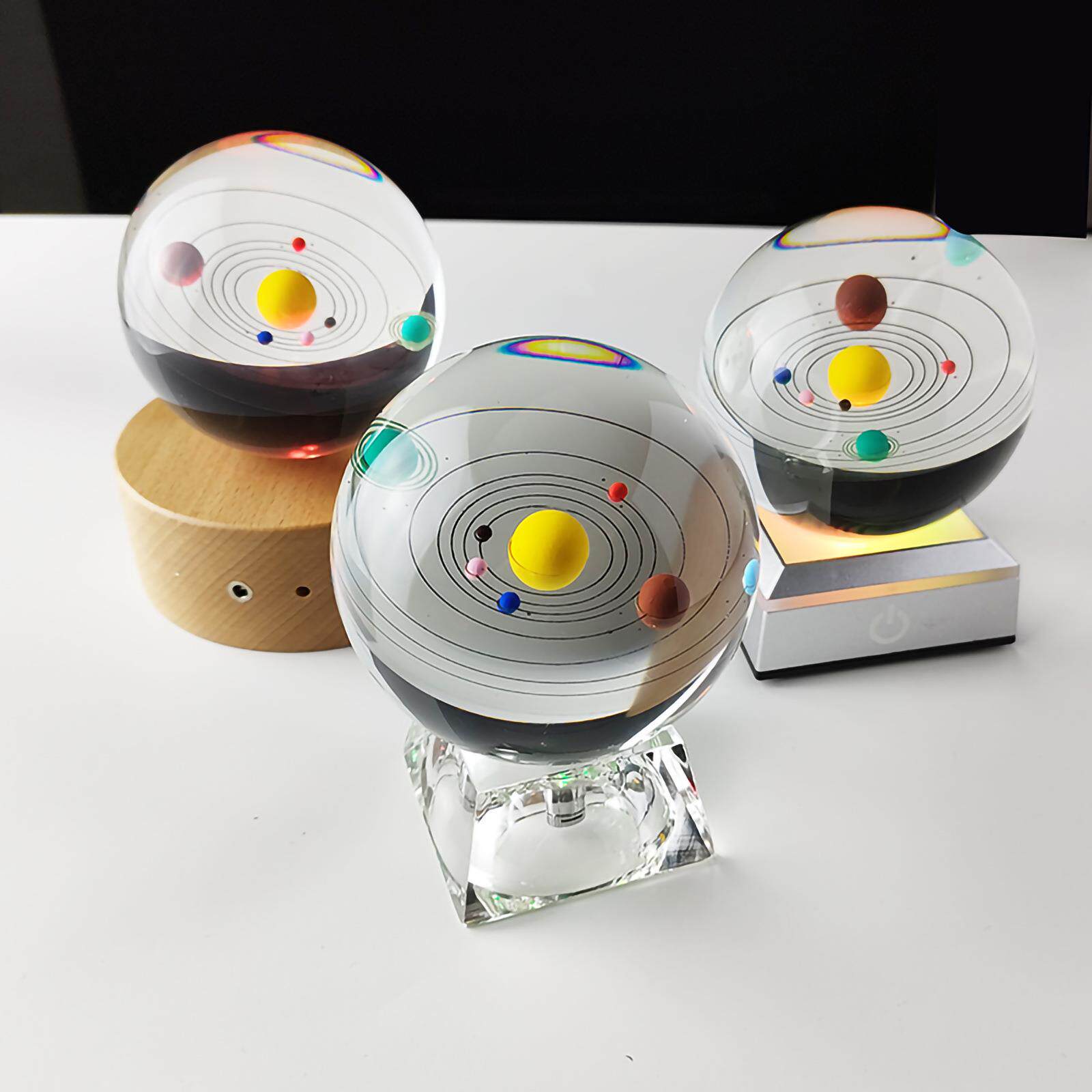 3D太阳系 八大行星模型 创意家居饰品摆件礼品 天体水晶球