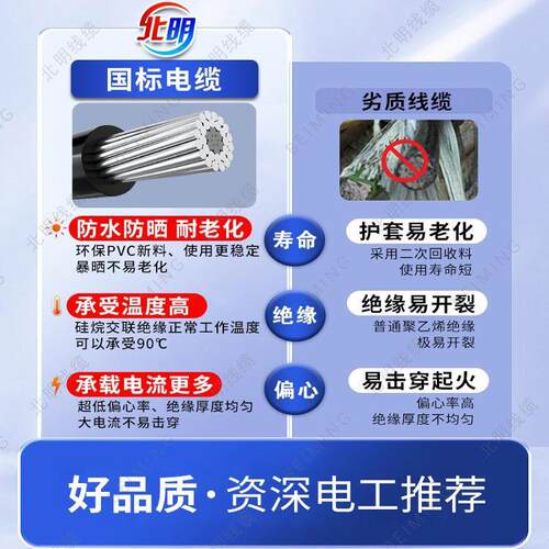 国标纯铜YJV单芯16 35 50 95 150 240平方国标铜线电线架空电缆线