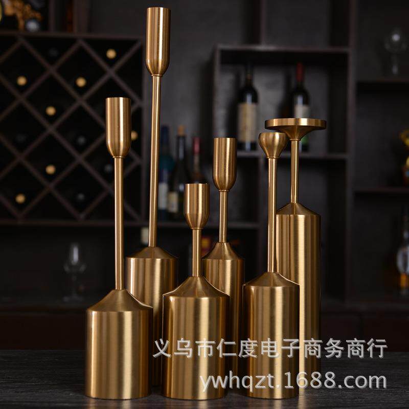 欧式烛台6件套金属电镀婚庆道具烛台家居软装工艺品摆件