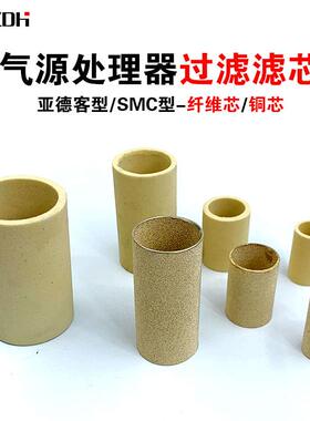 气动油水分离器过滤纤维芯AFR/AW/AF/2000-02/3000铜滤芯气源处理