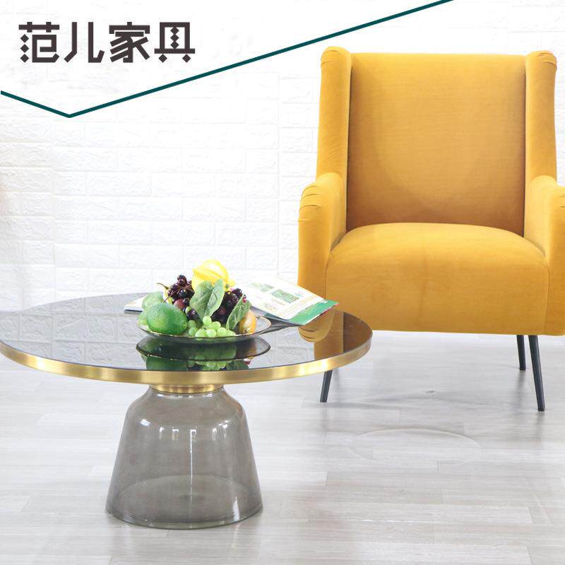 北欧轻奢大小户型单人扶手椅客厅卧室休闲沙发椅黄色梦幻椅合谈椅