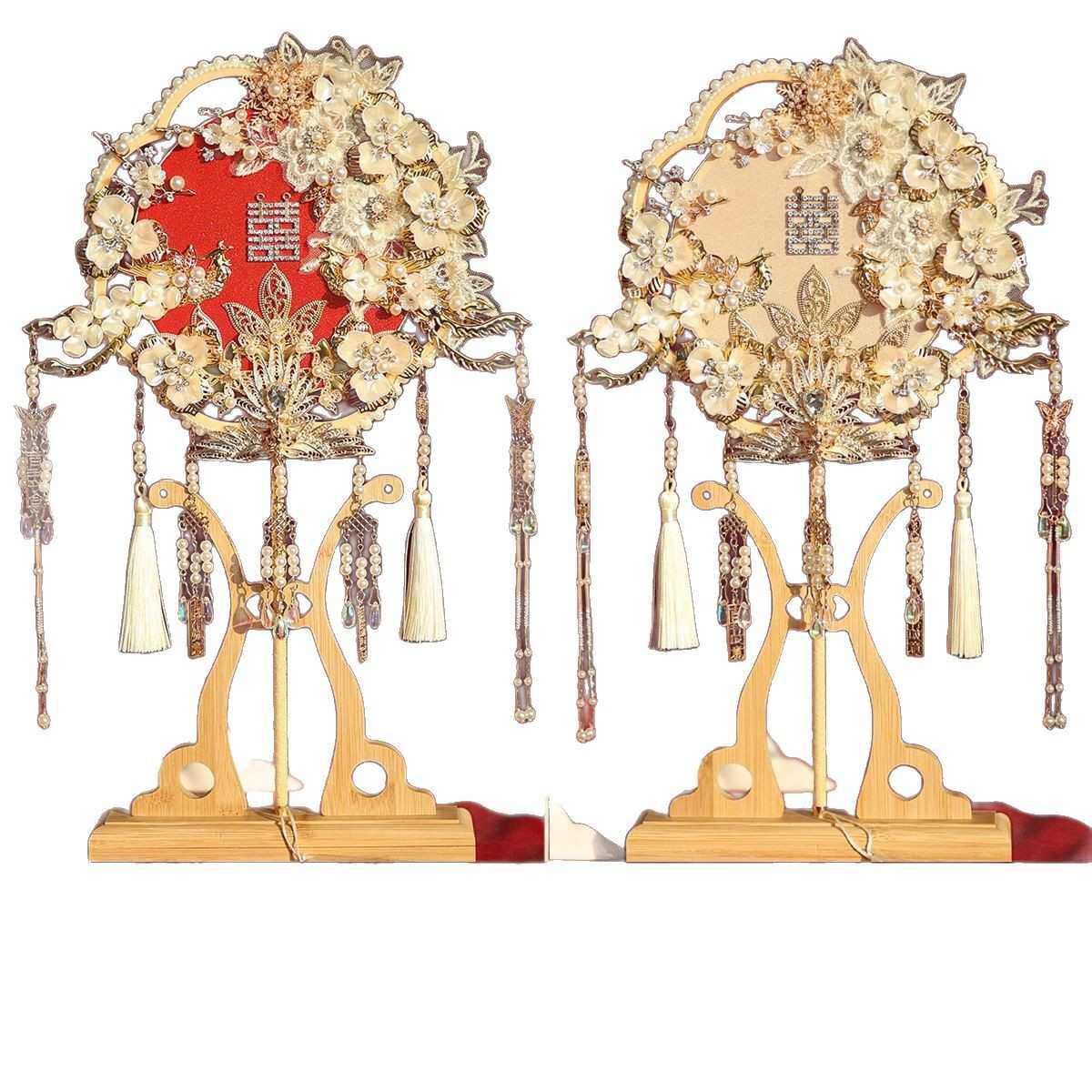 双面团扇新娘结婚礼出嫁成品秀禾喜扇送礼中式扇子diy材料包,居家日用,扇子,淘宝优惠券,粉丝福利购,淘宝优惠卷