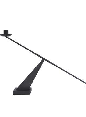 现代极简诧寂黑色烛台创意简约个性几何线条餐厅烛光晚餐浪漫烛台