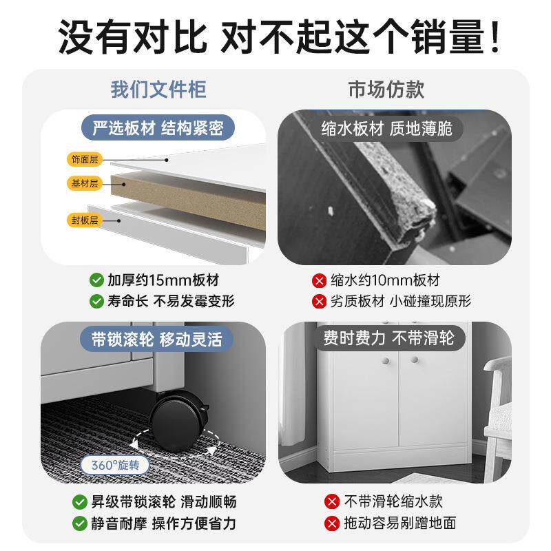 文件轮柜办公室储物子多层资料柜带无品牌/可移动收纳柜打印机置