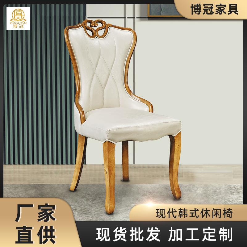 生产餐椅酒店餐厅实木椅子木质软包坐垫椅韩式橡木餐椅