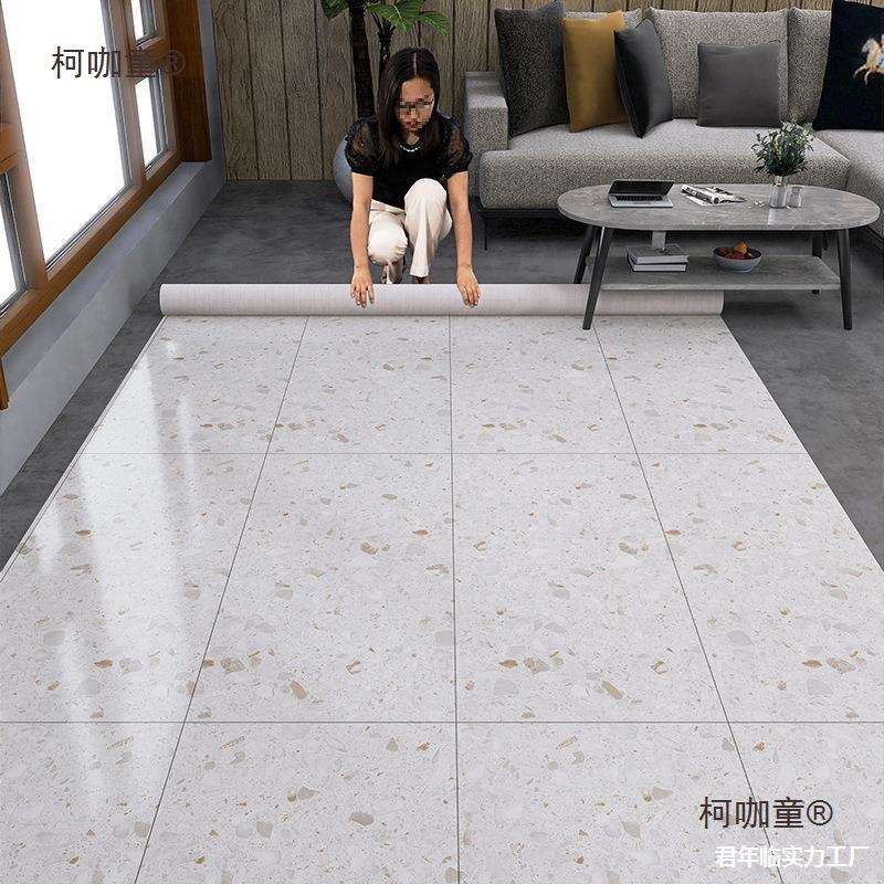 地直大理石直接磨石水磨瓷砖铺地耐磨地板地板革贴仿水磨石麦太保