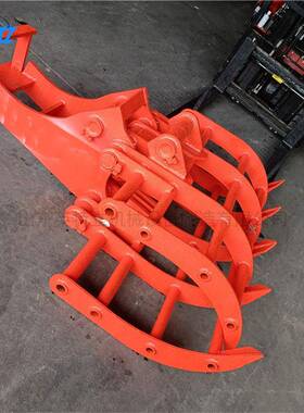 多功能草捆抓钢机液压旋转4+5抓草夹子挖掘机前端属具旋转抓