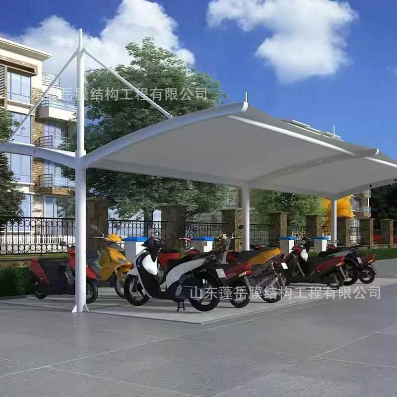 车棚桩挡风汽车充电防晒停车场景观自行车摩托车膜结构加厚雨棚