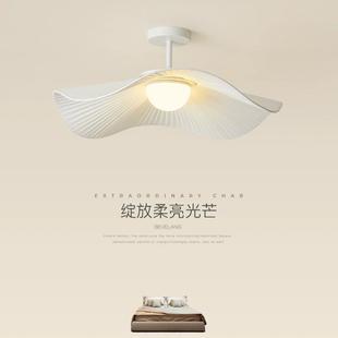 店吧台餐厅吊灯百褶布艺灯具 草帽卧室灯吸顶灯现代简约设计感服装