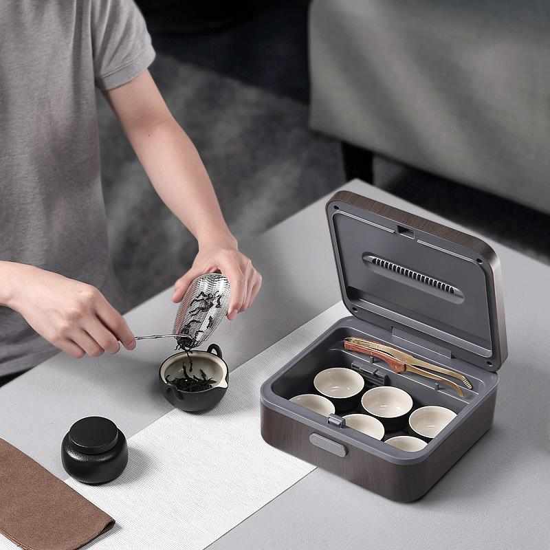 茶杯消毒柜小型茶杯收纳消毒盒沥干防尘功夫茶具杀菌烘干家用