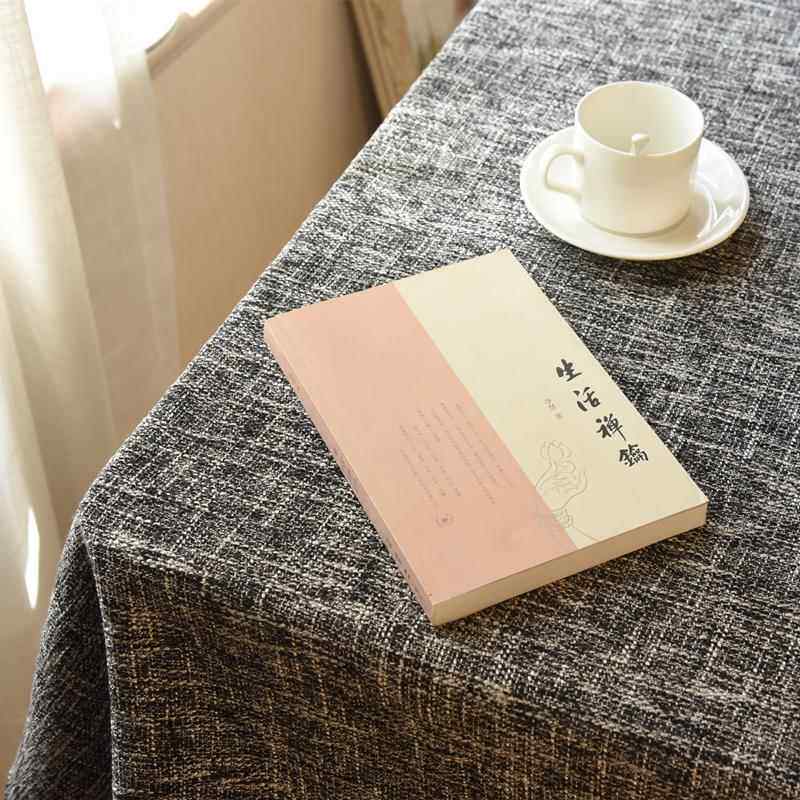 文艺黑白棉麻布艺桌布 长方形 现代简约北欧风台布餐布素色日式