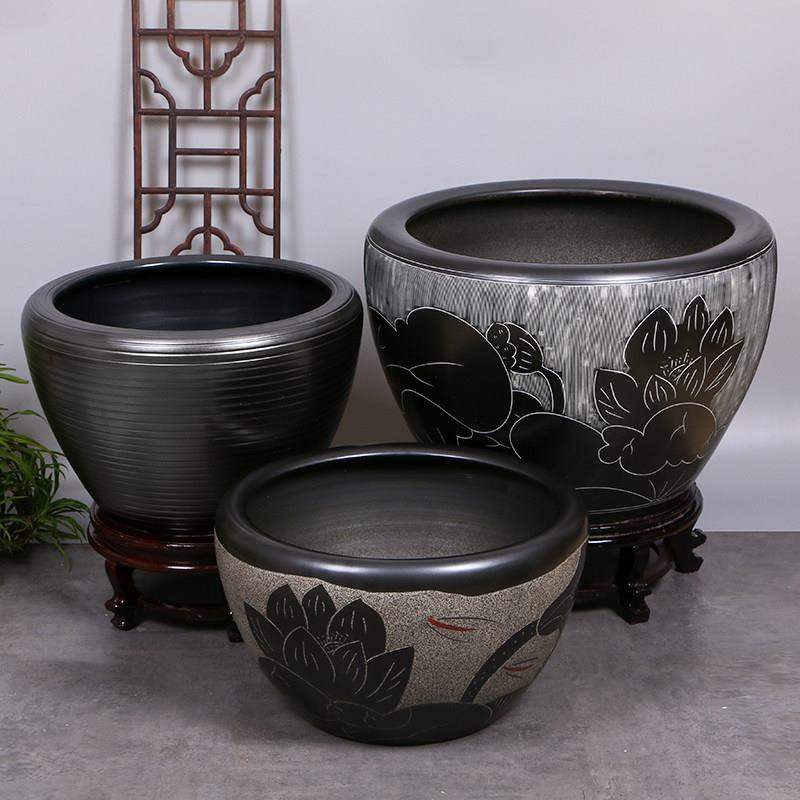 景德镇陶瓷鱼缸养睡碗莲荷花缸乌龟缸庭院阳台客厅锦鲤古法养鱼缸