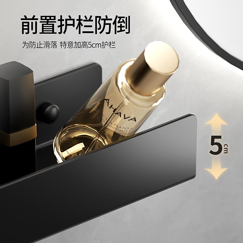 卫生34不锈置物架毛巾M-UX一体镜钢前厕所浴室0墙上免打孔间收纳
