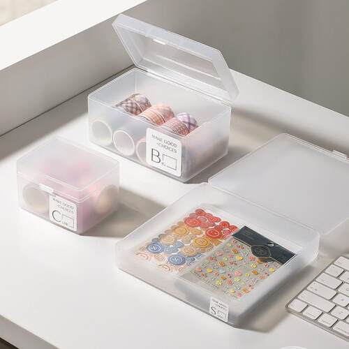 Desktop Covered Dust-proof Sticker and Card Storage Box with