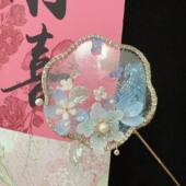 团扇新娘结婚精致水扇新中式 高级道具扇复古巴掌扇秀禾拍照迷你扇