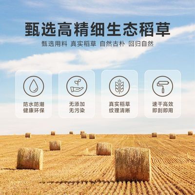 生态稻草漆肌理漆稻草内外墙草筋灰乡村泥土墙面民宿艺术涂料专用