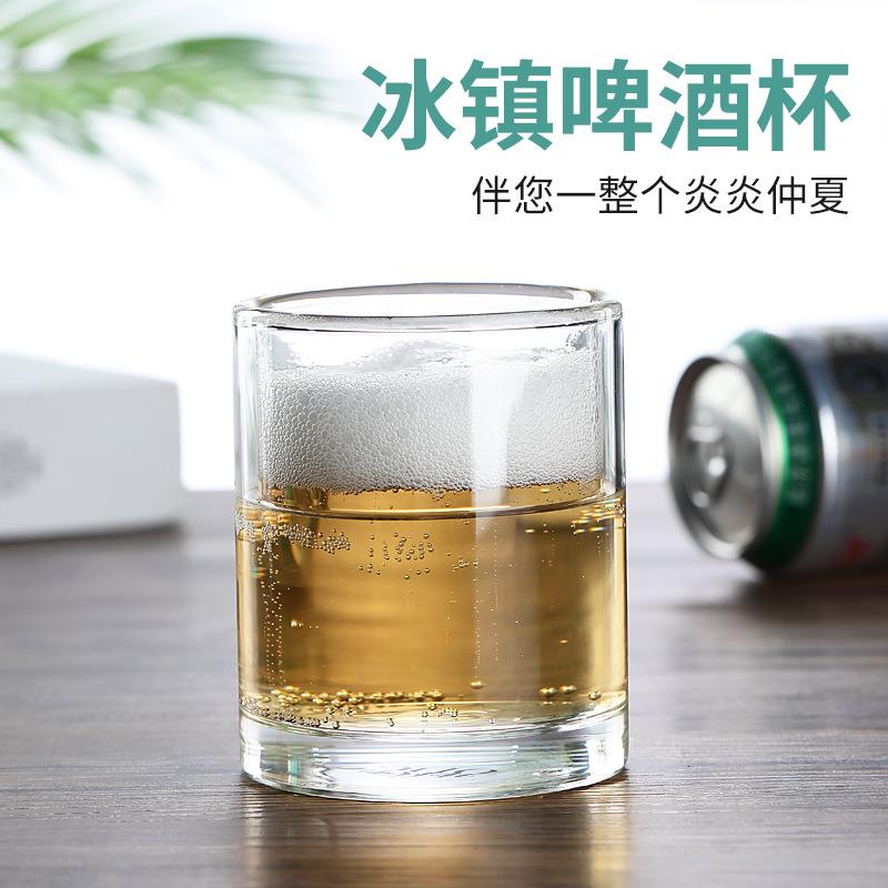 耐热双层玻璃杯冷饮杯冷冻杯制冷杯子可结冰带把扎啤杯饮料杯酒杯