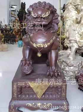 大型宫装门铜子雕20218230塑企业门口摆放安宅铜对狮办公狮室大雕