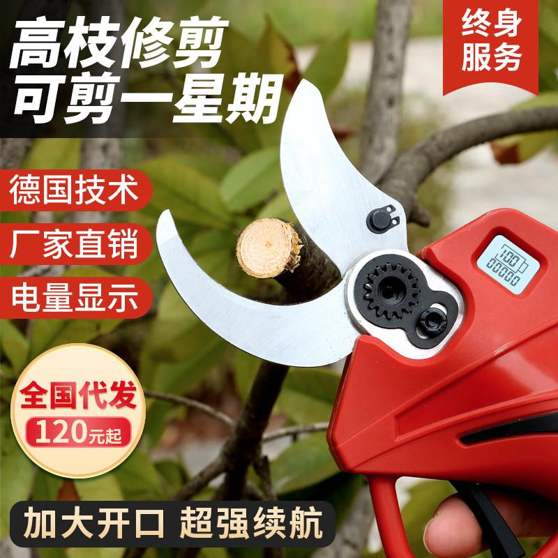 旺邦锂电电动修枝剪园林园艺剪刀工具果树充电式电剪子剪树枝机器图片