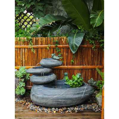 户外流水摆件景观鱼池新中式阳台庭院楼顶花园循环水瀑布造景装饰