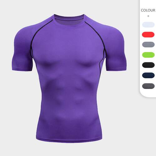 Men's sports tight short sleeved shirt elastic running