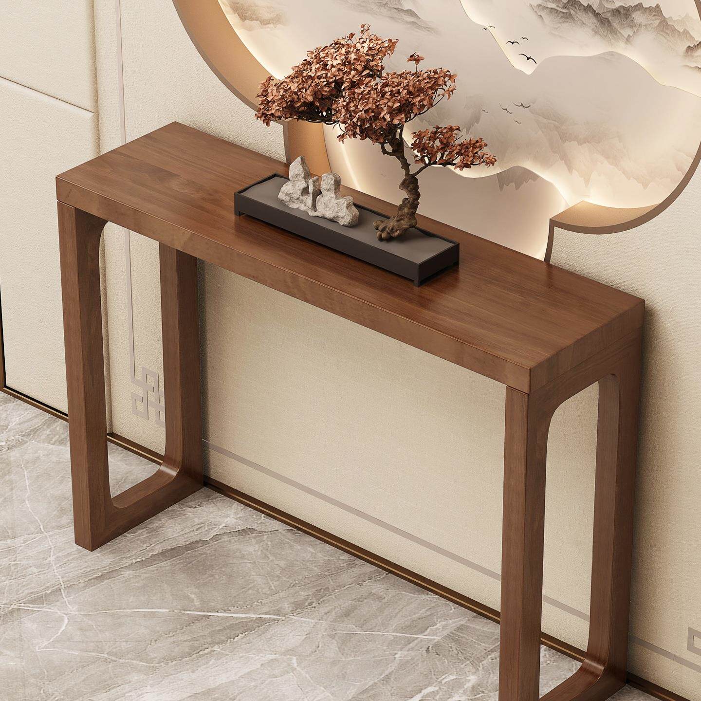 新中式玄关桌入户靠墙长条桌案台实木香案供桌条案条几禅意端景台