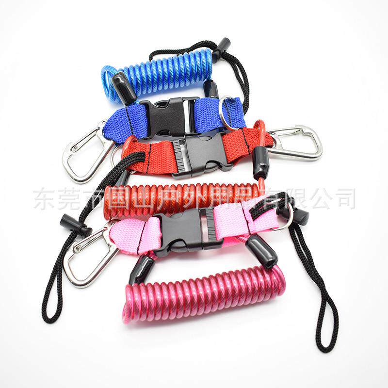 彩色包胶TPU钢丝绳潜水弹簧钢丝绳塑胶弹簧钢丝绳防失手工具绳
