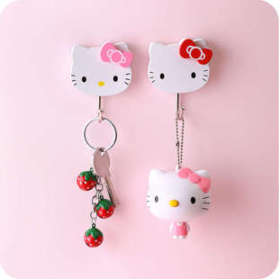 挂钩木质粘胶衣柜玻璃门后厨房浴室墙壁创意粘钩 可爱免打孔壁挂式