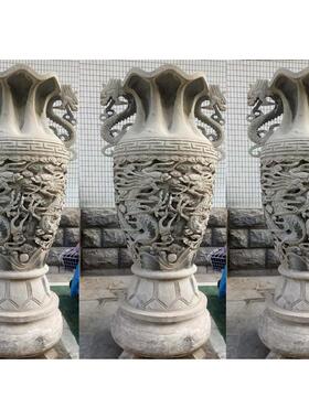 汉白玉花瓶制作公司 景观石头宝瓶图片大全 石制花瓶工艺品价格