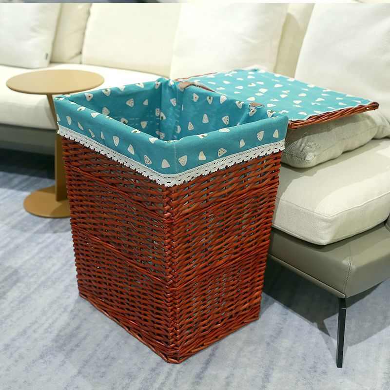 藤编脏衣服收纳筐编织筐篮子特大号脏衣篓带盖脏衣篮火锅店脏衣筐