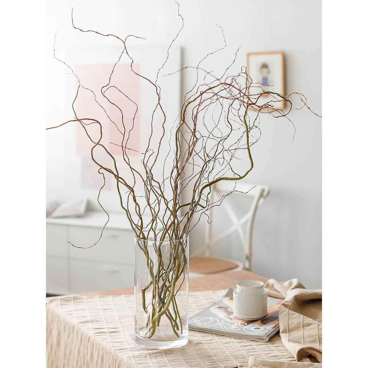 干龙柳干枝高端Wabi-Sabi风格自然禅宗床和早餐客厅插花干枝装饰