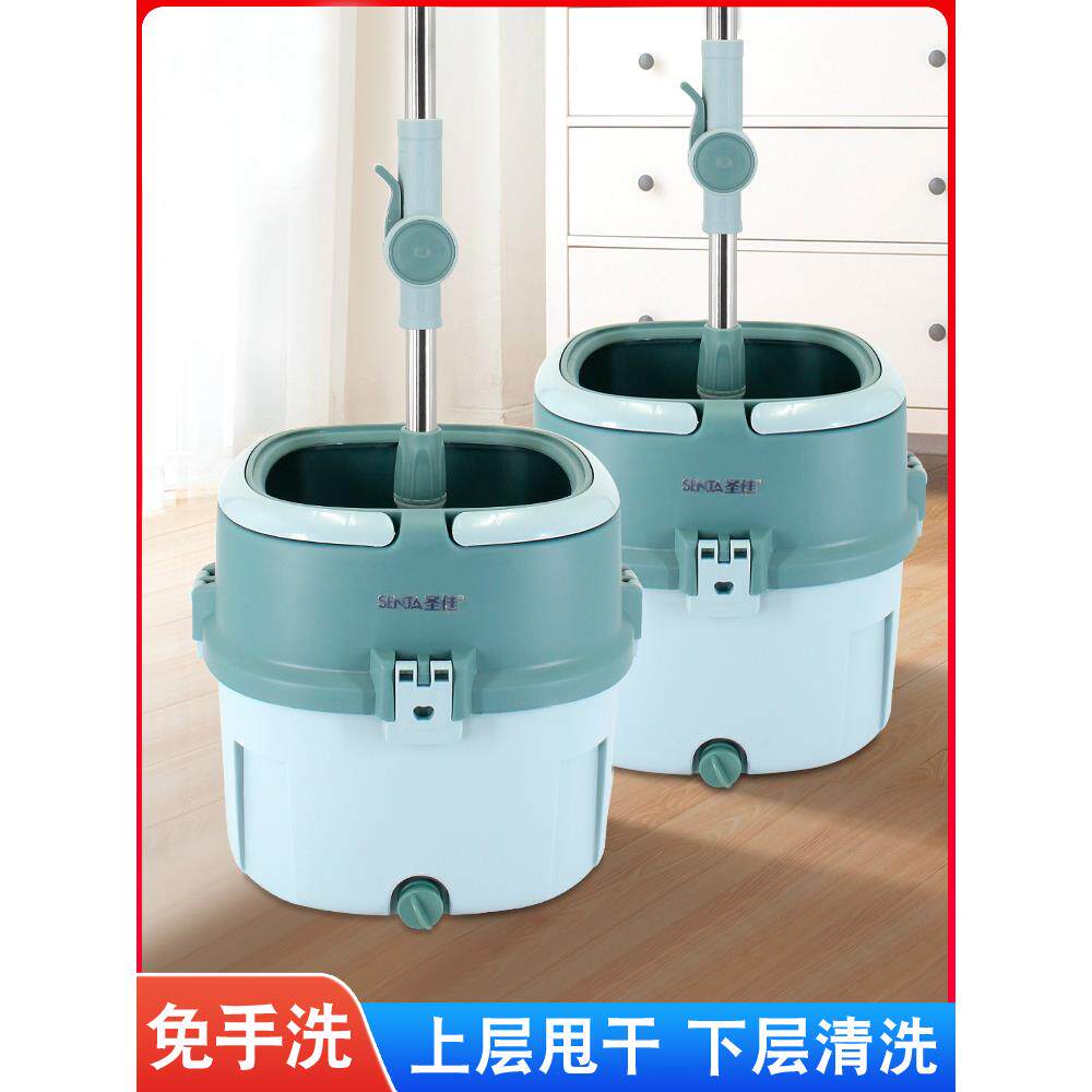 盛佳单桶旋转拖把不锈钢桶好拖把布手压拖把拖把桶一拖把清洁单桶