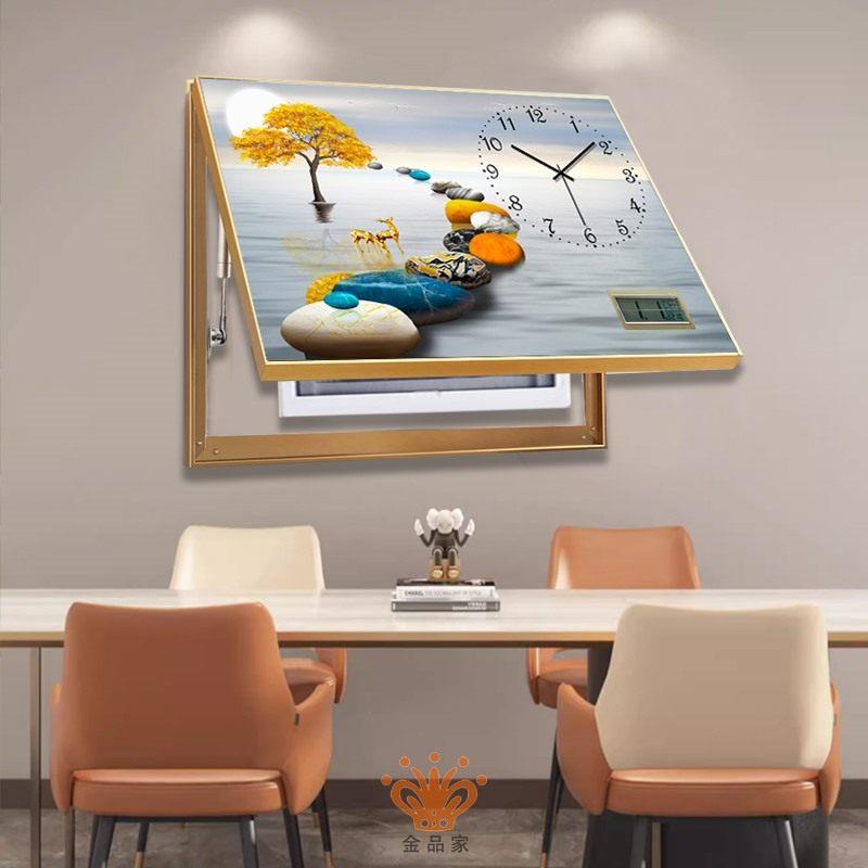 电表画箱装历饰画20231030 画钟表免打孔配电箱遮挡挂 画轻奢开