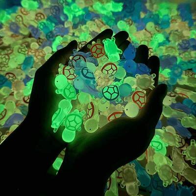 Glow-in-the-Dark Transparent Small Turtle Resin Craft Access