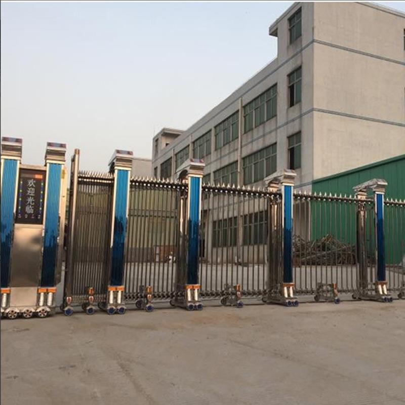 别墅电动伸缩门大门不锈钢工厂电动门学校自动门小区铝合金折叠门