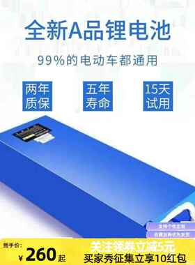 36v60V电动车锂电池48v12AH36V代驾外卖动力锂电池48v20ah