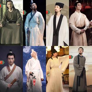 唐宋诗人李白杜甫春秋战 国楚国屈原同款男士汉服大臣服话剧演出