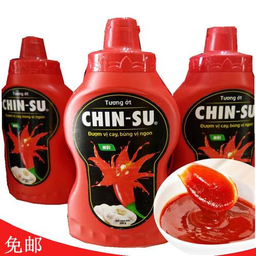越南甜配料金苏蒜蓉辣椒酱chinsu调料厨房用品 250/500g瓶 包邮