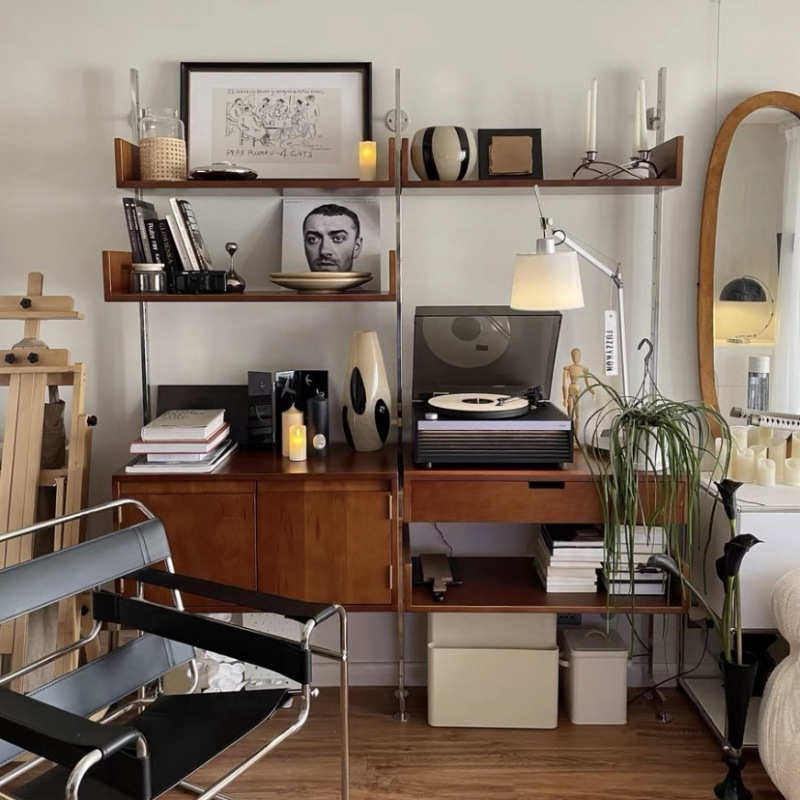 中古书架墙面系统置物架客厅陈列收纳架展示架开放式不锈钢衣帽架