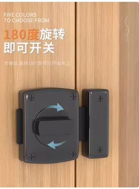 免打孔插销门锁扣木门卫生间防盗加厚门栓反锁门扣明装老式房门闩