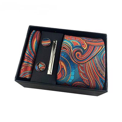 Formal Neckties Tie Clip Hanky Cufflink Men Gift 领带套装