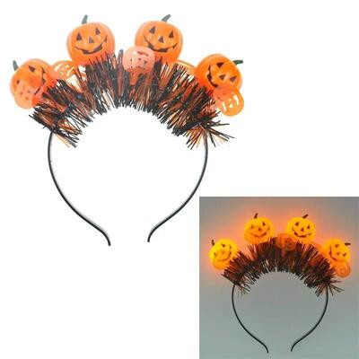 5pcHalloween Glowing Pumpkin Headband Ghost Festival Pumpkin