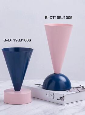 简约现代创意金属彩色干花花瓶花器北欧样板房售楼部客厅茶几饰品