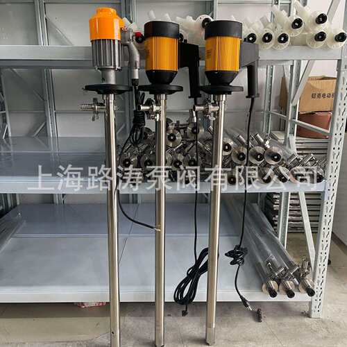 HD-E2-V+SS316L-700路涛手提油桶泵耐酸碱化工抽液泵电动插桶泵