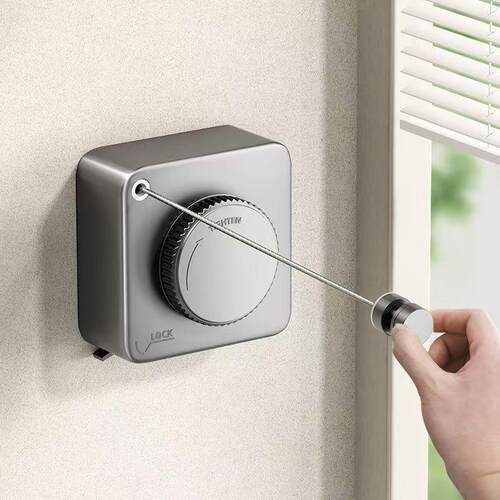 防下垂隐形晾衣绳收缩晾晒衣服室内免打孔化妆室伸缩阳台钢丝绳子